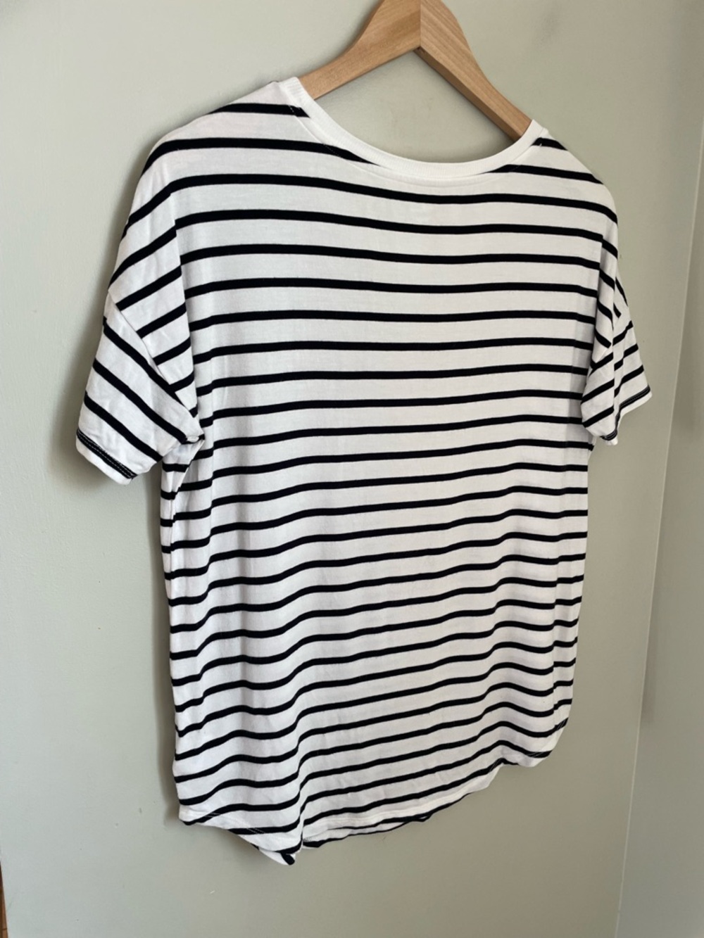 Daily Ritual Striped Relaxed Fit Tee Size XS Casual Athleisure Neutral - Picture 5 of 6